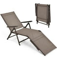 thumbnail image 1 of Costway Patio Folding Chaise Lounge Chair Outdoor Portable Reclining Lounger Beach Brown, 1 of 8