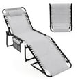 thumbnail image 1 of Costway Patio Folding Chaise Lounge Chair Portable Sun Lounger with Adjustable Backrest Gray, 1 of 10
