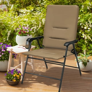 Outdoor padded folding 2024 chairs with arms