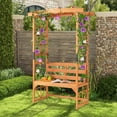thumbnail image 1 of Costway Patio Garden Arbor with Pergola Bench 2 Trellises for Climbing Plants Vines Grapes, 1 of 10