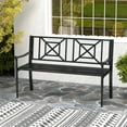 thumbnail image 1 of Costway Patio Garden Bench Steel Frame Park Yard Outdoor Furniture Porch Chair Black, 1 of 10