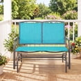 thumbnail image 1 of Costway Patio Glider Rocking Bench Double 2 Person Chair Loveseat Garden Gray Turquoise, 1 of 11
