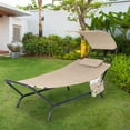 thumbnail image 1 of Costway Patio Hanging Chaise Lounge Chair with Canopy, Cushion, Pillow & Storage Bag Beige, 1 of 10