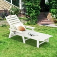 thumbnail image 1 of Costway Patio Lounge Chair Chaise Adjustable Back Weatherproof HDPE Cup Holder White, 1 of 9