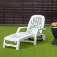 thumbnail image 1 of Costway Patio Lounge Chair Chaise Adjustable Recliner Weather Resistant Wheels, 1 of 11