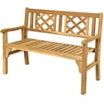 thumbnail image 1 of Costway Patio Outdoor Solid Wood Bench Folding Loveseat Chair Park Garden Deck Furniture, 1 of 12