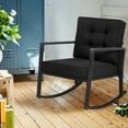 thumbnail image 1 of Costway Patio Rattan Rocker Chair Outdoor Glider Rocking Chair Cushion Lawn Black, 1 of 9