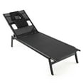 thumbnail image 1 of Costway Patio Tanning Lounge Chair 5-Position Outdoor Recliner with Face Hole Poolside Black, 1 of 7