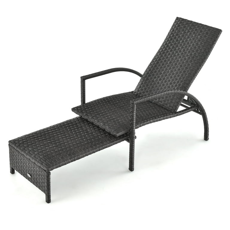 Costway Outdoor Rattan Furniture, Wicker Lounge Chair with