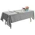 thumbnail image 1 of Costway Polyester Tablecloth Rectangle Table Buffalo Plaid Table Cover 60'' X 126'' Set of 10 Black, 1 of 11