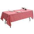 thumbnail image 1 of Costway Polyester Tablecloth Rectangle Table Stain Resistant Buffalo Plaid Table Cover 60'' X 102'' Set of 10 Red, 1 of 10