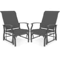 thumbnail image 1 of Costway Porch Gliders Set of 2 with Reclined High Back Breathable Mesh Fabric Metal Frame Gray, 1 of 10