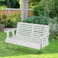 thumbnail image 1 of Costway Porch Swing Wood Outdoor Patio Hanging Bench Chair for Garden Backyard White, 1 of 9