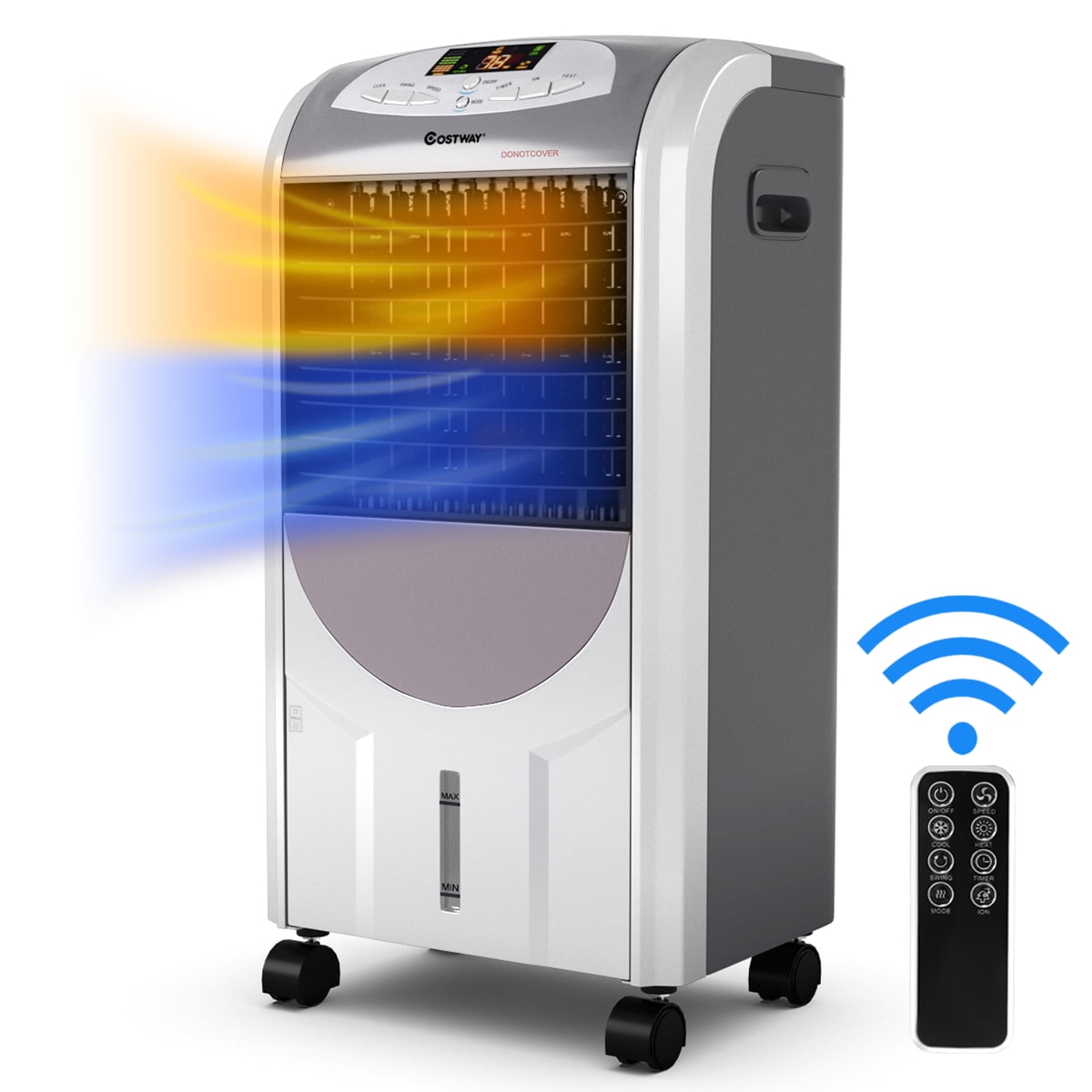 Costway Portable Air Cooler Fan & Heater Humidifier with Washable Filter  Remote Control 