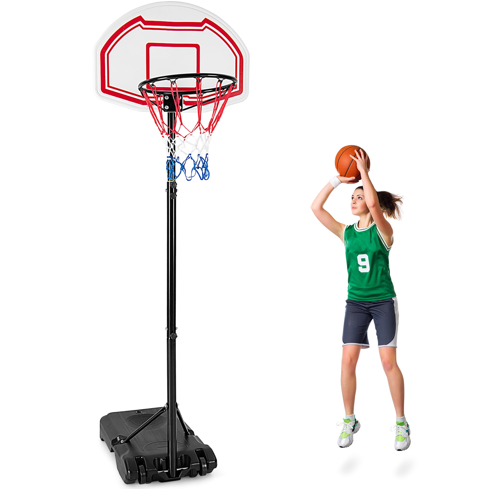 Costway Portable Basketball Hoop Stand Height Adjustable Goal Backboard