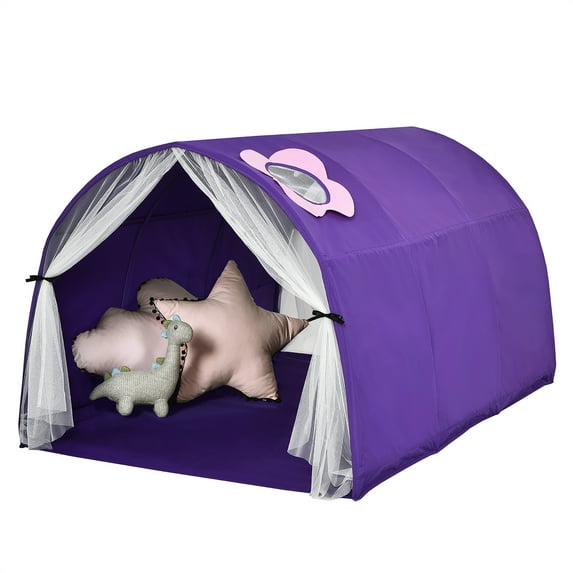 Costway Portable Children's Bed Play Tents, Peach Skin Fabric Purple