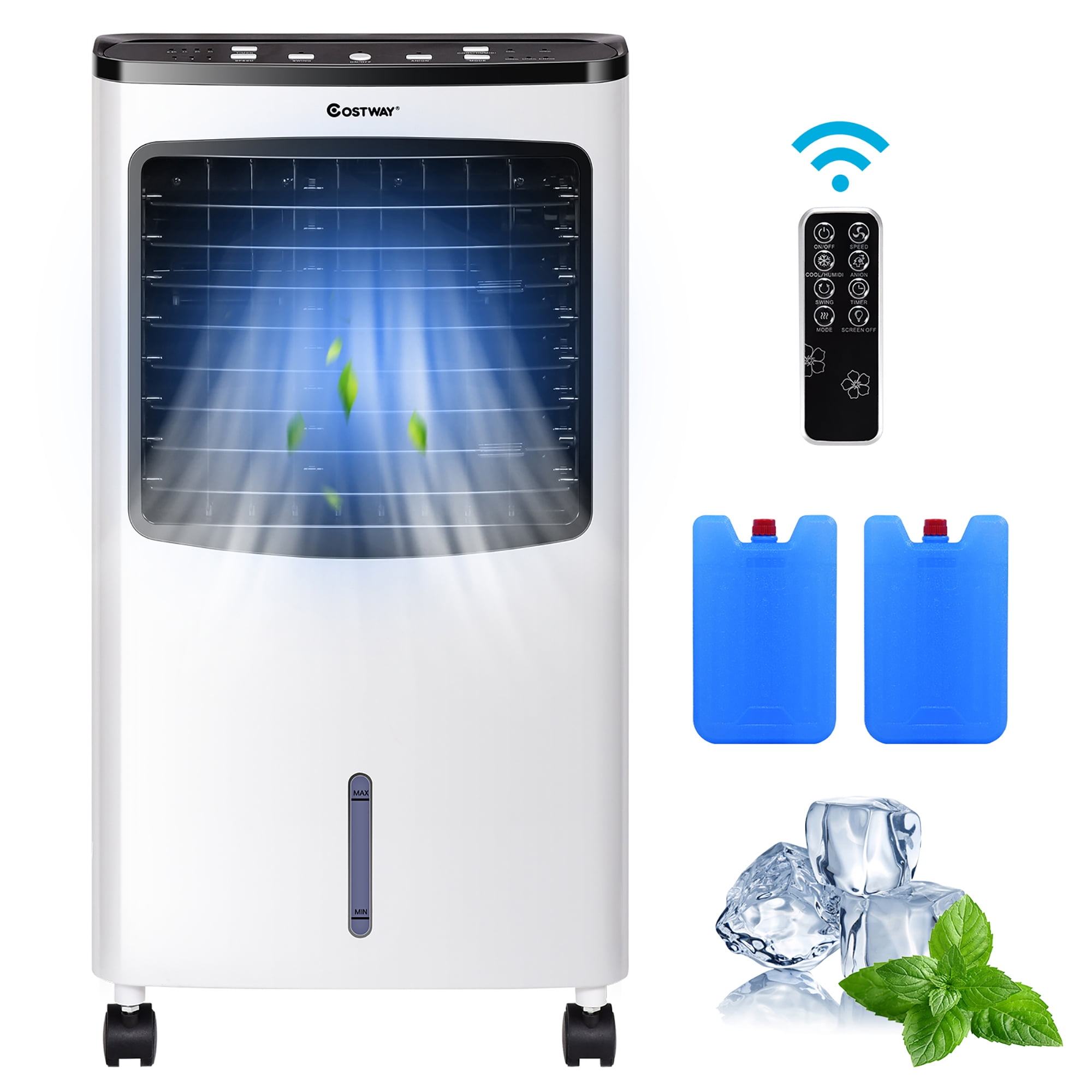 White Portable Tower Air Conditioner with Remote Control