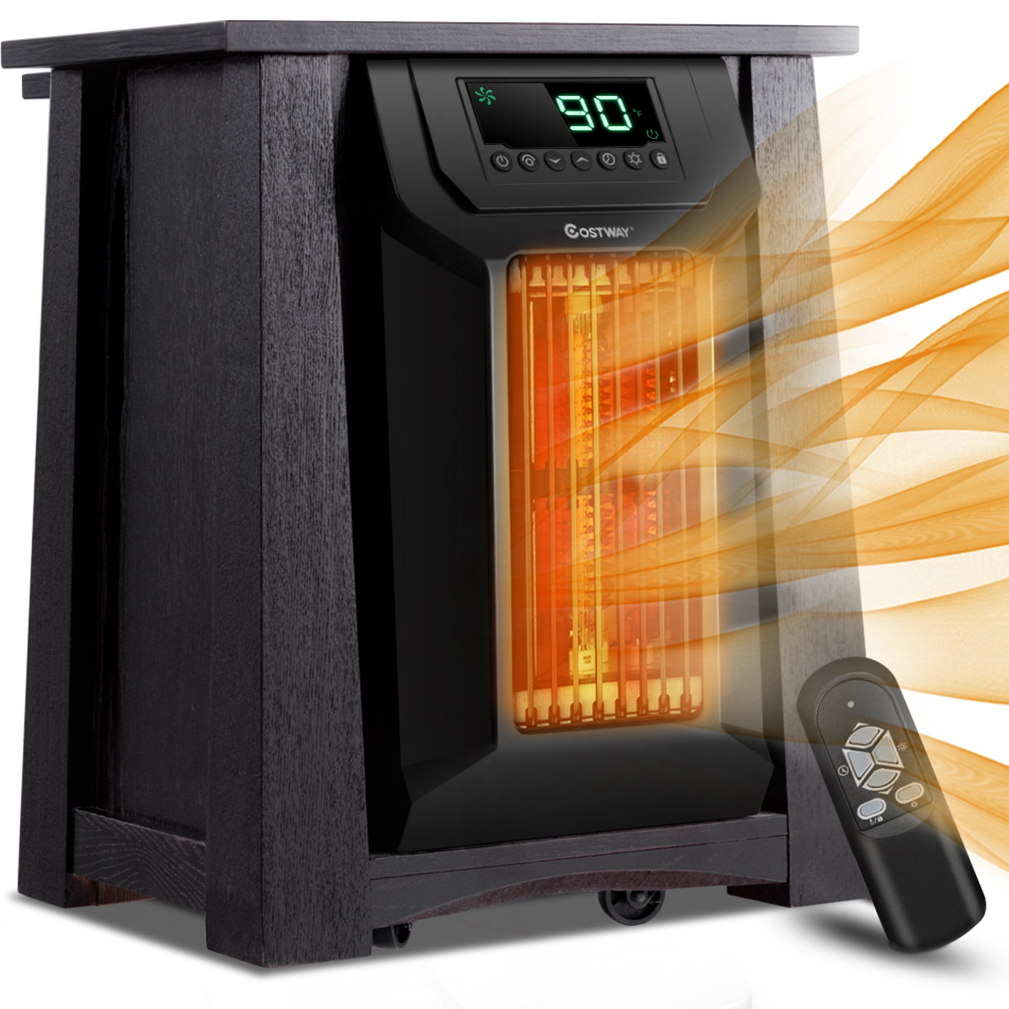 Costway Portable Electric Space Heater 1500W 12H Timer Caster Remote  Control Room Office - Walmart.com