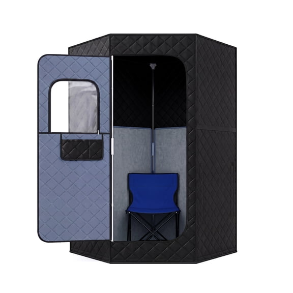 Costway Portable Sauna Box for Home, Sauna Tent with Heated Foot Pad