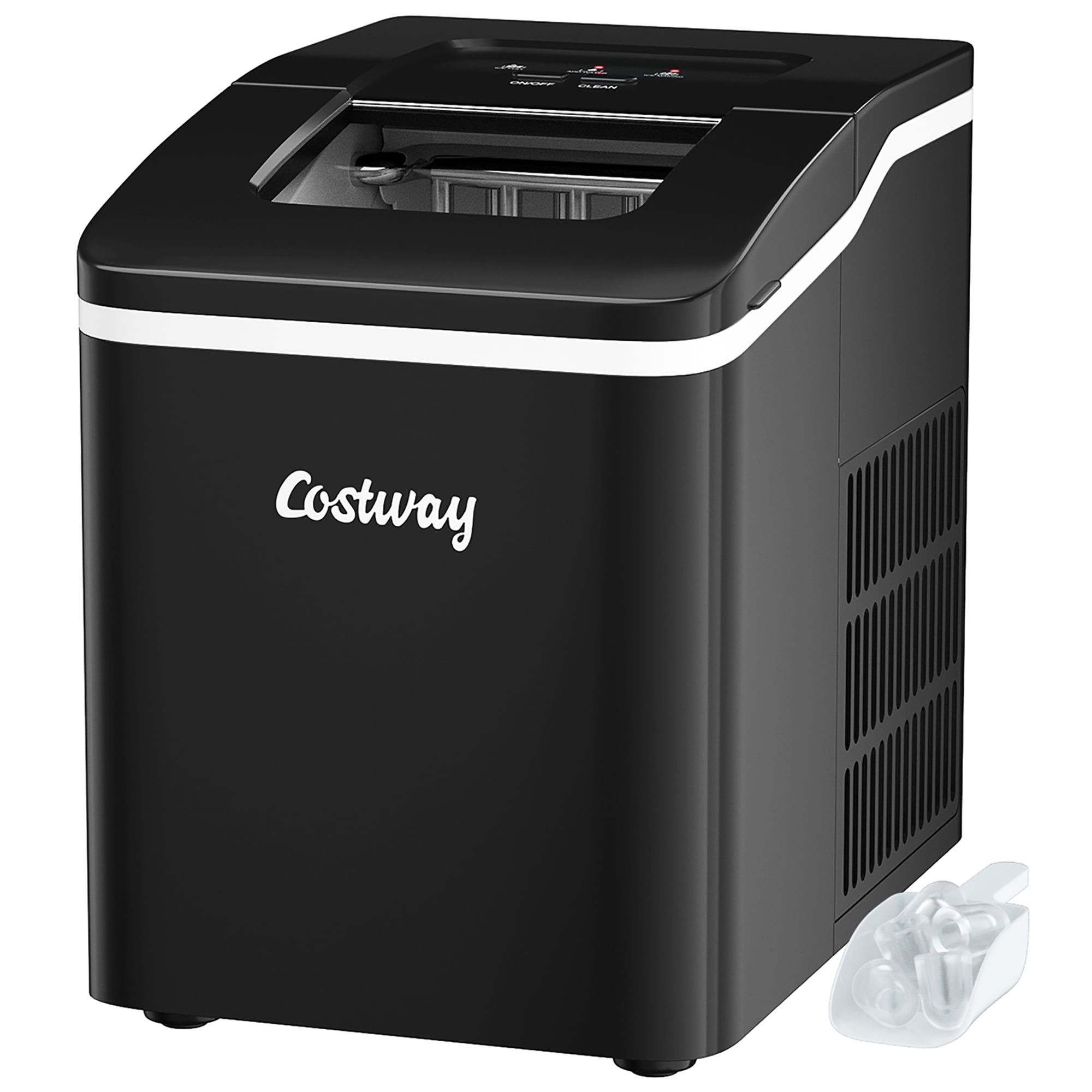 Costway Portable Ice Maker Machine Countertop 26Lbs/24H Self-cleaning w/  Scoop Red 