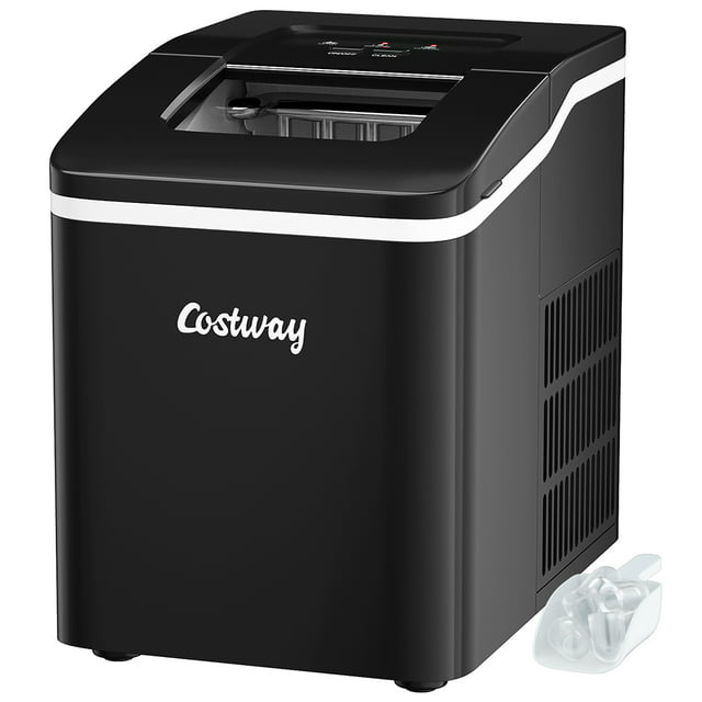 Costway Portable Ice Maker Machine Countertop 26Lbs/24H Self-cleaning w/ Scoop Black