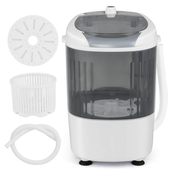 Costway Portable Mini Counter Top Washing Machine 5.5lbs Spin Basket Laundry Grey