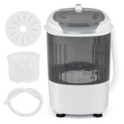 Costway Portable Mini Counter Top Washing Machine 5.5lbs Spin Basket Laundry Grey