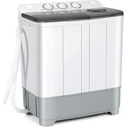 Costway Portable Twin Tub Washing Machine Washer(13.2lbs) & Spinner (8.8lbs) Grey