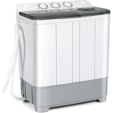 Costway Portable Twin Tub Washing Machine Washer(13.2lbs) & Spinner (8.8lbs) Grey