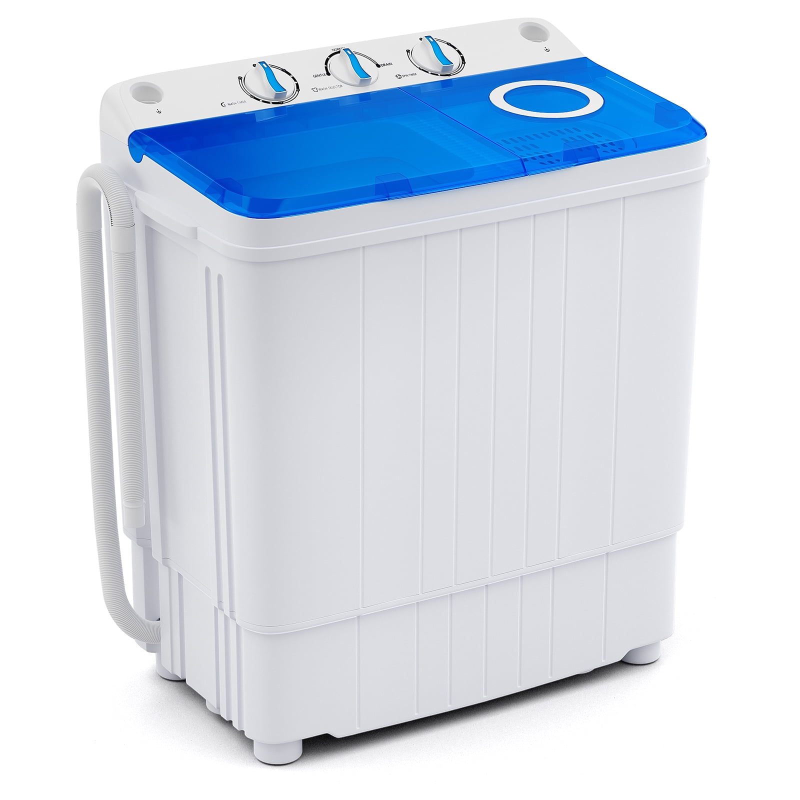 Compact Blue and White Electric Top-Loading RV Washing Machine