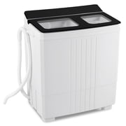 Costway Portable Washing Machine, 20 lbs Compact Laundry Machine with 12 LBS Washer Black & White