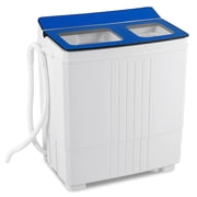 Costway Portable Washing Machine, 20 lbs Compact Laundry Machine with 12 LBS Washer Blue & White
