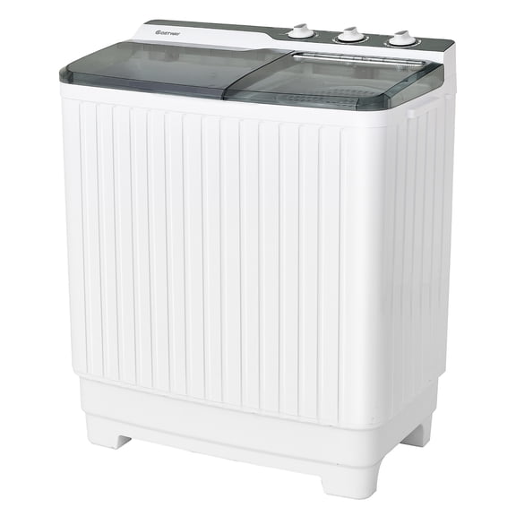Costway Portable Washing Machine 20lbs Washer 8.5lbs Spinner Built-in Drain Pump Grey