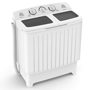Costway Portable Washing Machine Twin Tub Compact Laundry Washer with 17.6 lbs Capacity