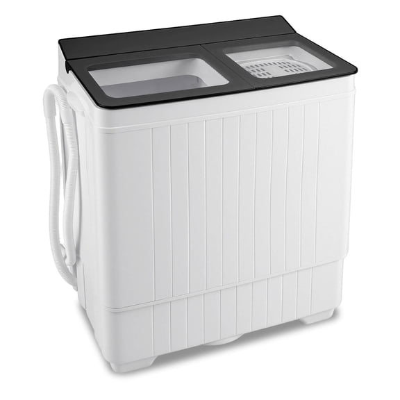 Costway Portable Washing Machine with 18 LBS Washer 8 LBS Spinner Combo Twin Tub Washer Gray & White