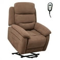 thumbnail image 1 of Costway Power Lift Recliner Chair Sofa w/ Side Pocket & Remote Control Brown, 1 of 11