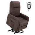 thumbnail image 1 of Costway Power Lift Adjustable Backrest Living Room/Office Recliner Chair, Ergonomic Design, Brown, 1 of 10