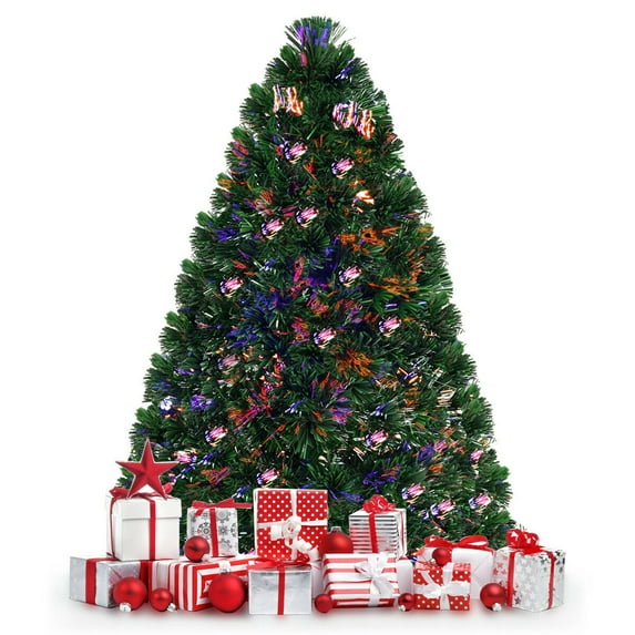 Costway Pre-Lit Fiber Optic Artificial PVC Christmas Tree Tabletop 3Ft