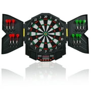 Costway Professional Electronic Dartboard Cabinet Set w/ 12 Darts Game Room LED Display