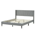 thumbnail image 1 of Costway Queen Bed Frame Modern Platform Bed with Linen Upholstered Wingback Headboard, 1 of 10
