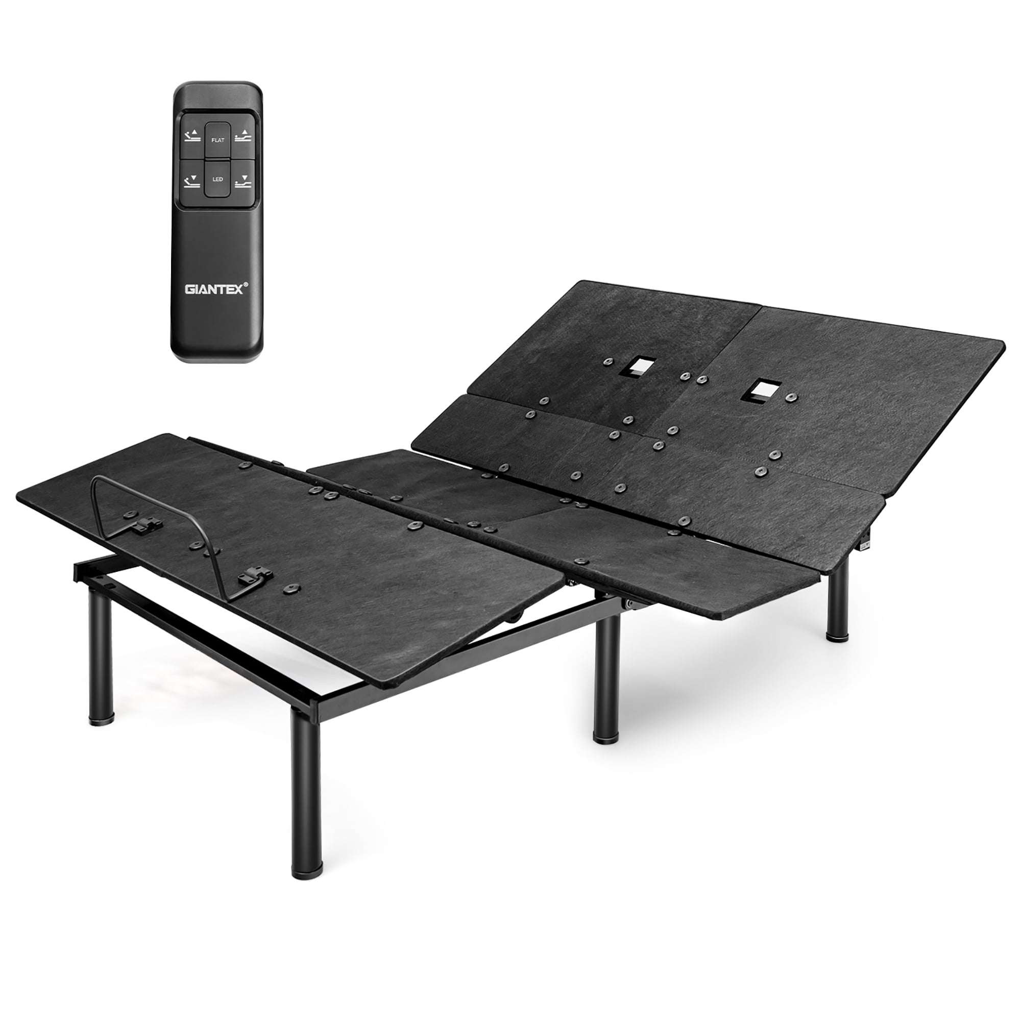 Queen Adjustable Black Metal Frame Bed Base with Remote Control