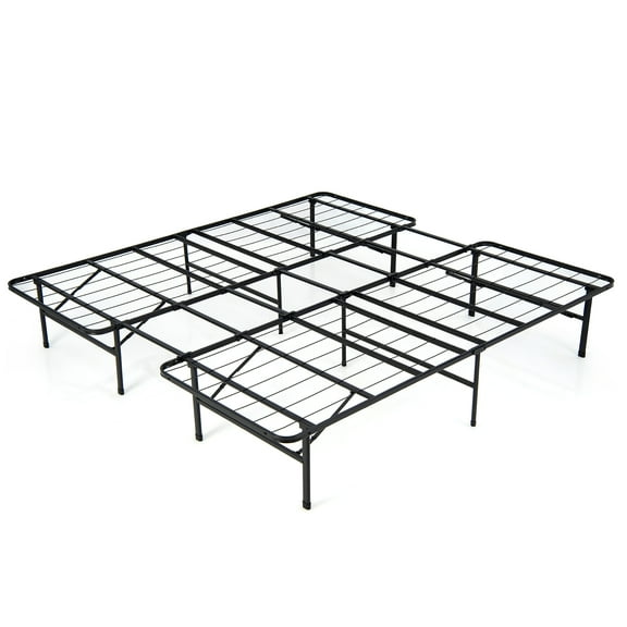 Costway Queen/ King Folding Metal Platform Bed Frame 13 Inch Mattress Foundation 660 LBS