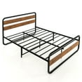 thumbnail image 1 of Costway Queen Metal Bed Frame Arc Platform Headboard Footboard Mattress Foundation Black, 1 of 10