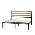 thumbnail image 1 of Costway Queen Size Metal Platform Bed Frame Heavy Duty Mattress Foundation w/Headboard, 1 of 10
