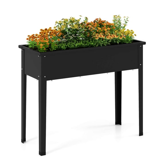 Costway Raised Garden Bed Elevated Metal Planter Box with Legs Drainage Holes Gardening Box