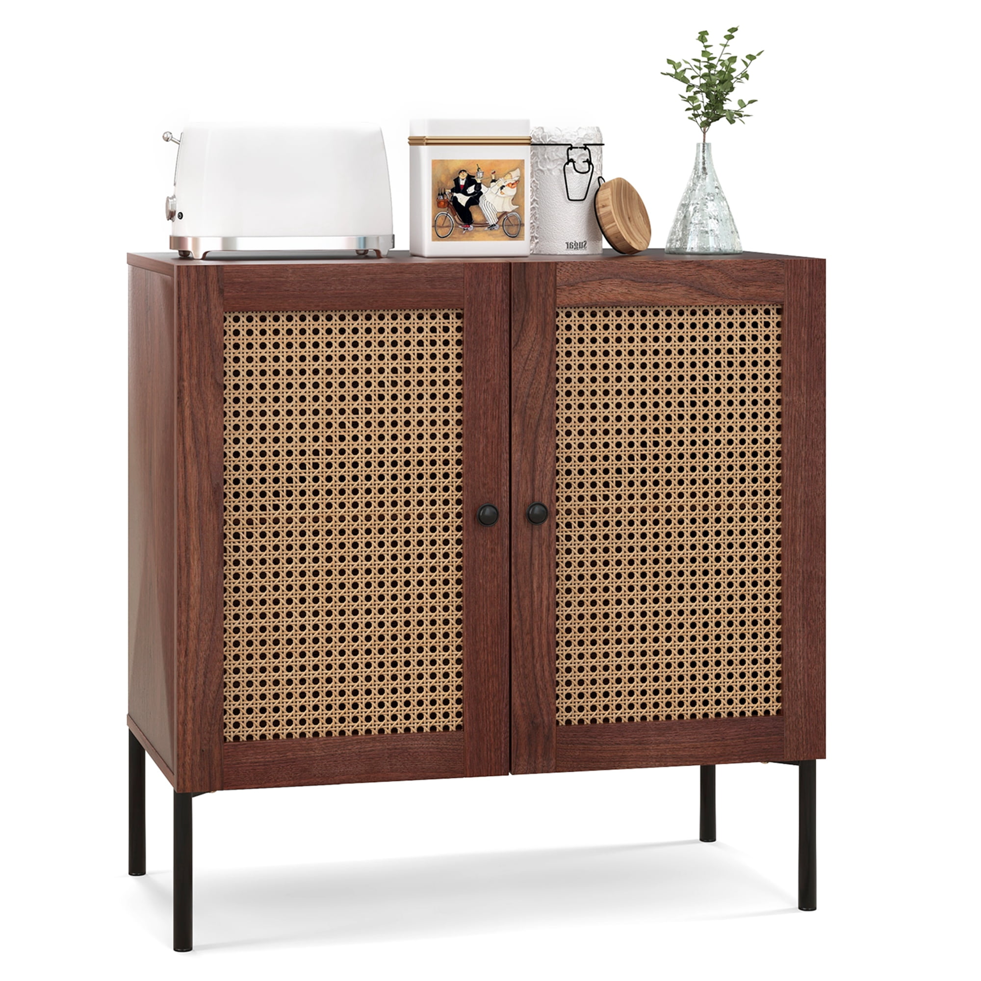 Costway Rattan Buffet Sideboard Cabinet Cupboard with