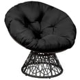 thumbnail image 1 of Costway Rattan Papasan Chair Ergonomic Chair 360-degree Swivel Soft Cushion Garden Black, 1 of 11