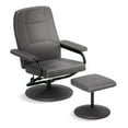 thumbnail image 1 of Costway Reclining Chair with Ottoman Adjustable Backrest Padded Seat Footrest for Bedroom Gray, 1 of 10