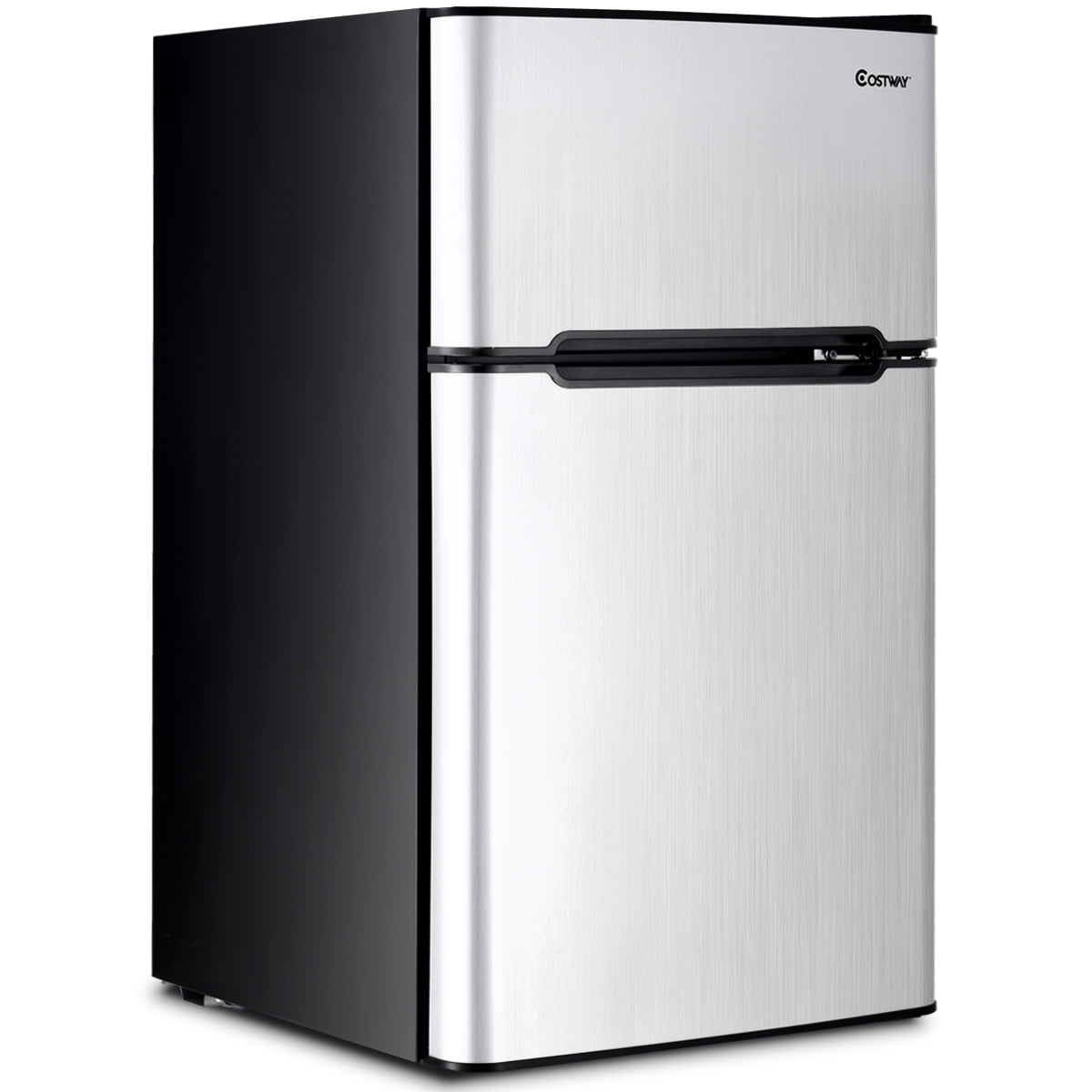 Costway Refrigerator Small Freezer Cooler Fridge Compact 3.2 cu ft. Unit,  Grey