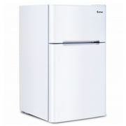 Costway Refrigerator Small Freezer Cooler Fridge Compact 3.2 cu ft. Unit, White